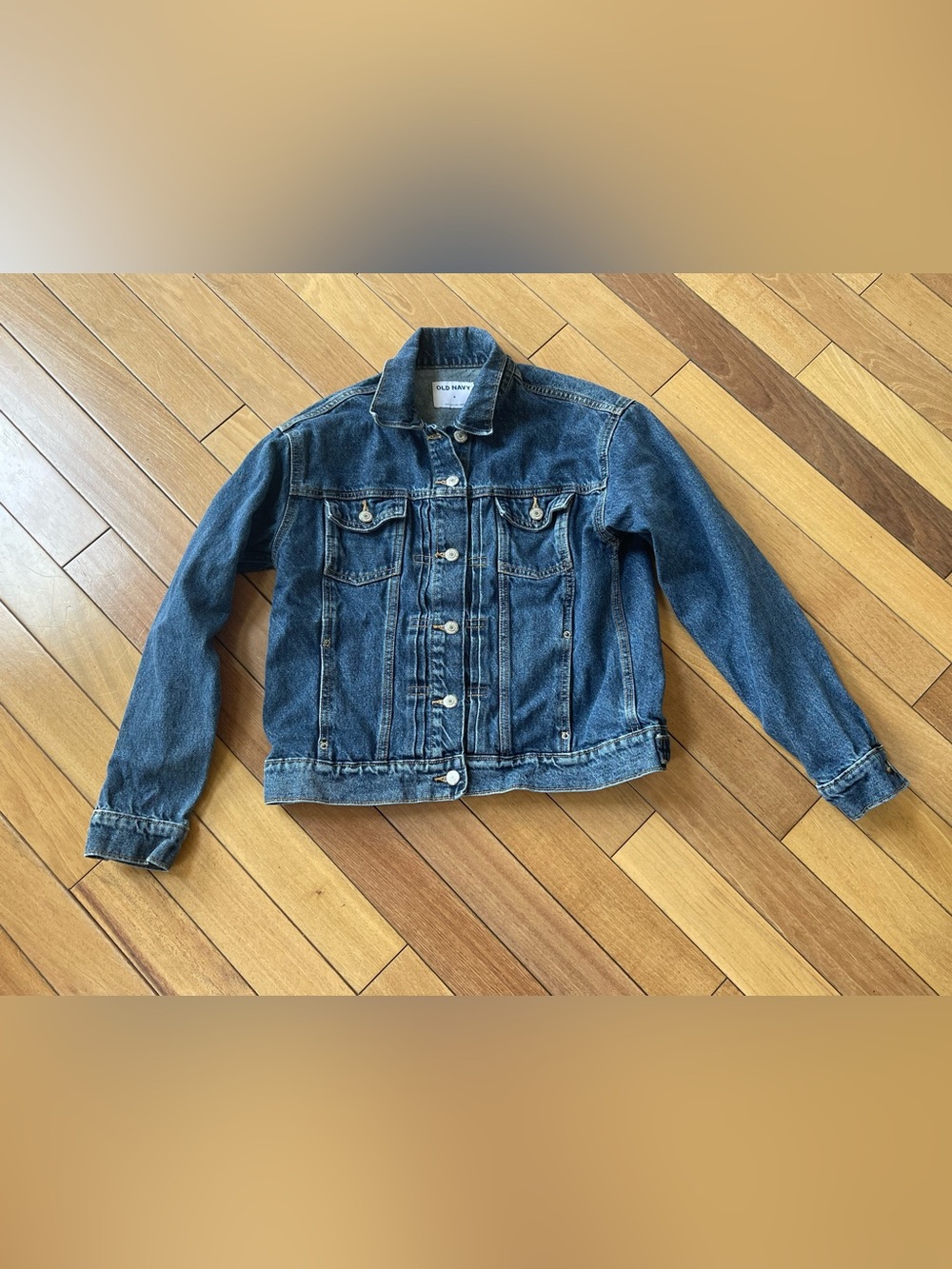Old Navy Classic Blue Denim Jean Jacket Small Trucker 100% Cotton